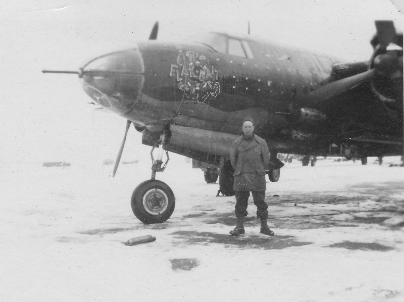 Crewman with Martin B-26 "Flak-Bait"