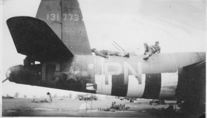 Martin B-26 Marauder, Tail Number C PN 131773, with D-Day stripes.