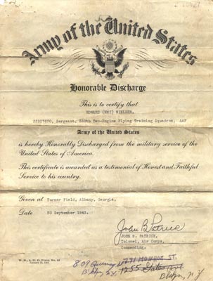 Edward Nielsen, Honorable Discharge
