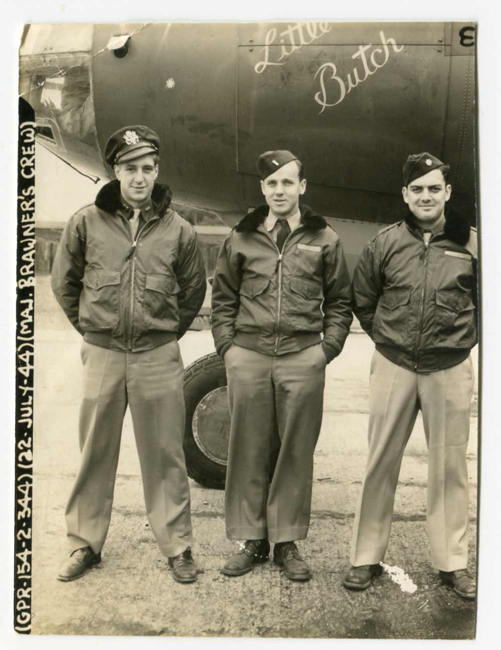 Bill MacLaughlin, Neil Davis, Dan Brawner; 497th Bomb Squadron, 344th Bomb Group