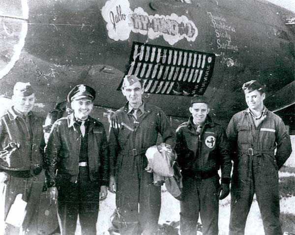 Harry Williams,  John Baesama,  H. Scott Jr.,  Harold F. Tharp and R.L. Walker, 344 Bomb Group, 497 Bomb Squadron