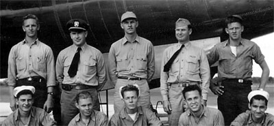 MJ-15 & Crew: Top Row (L-R) Red Tullis; Ltjg. Barry; Ltjg. Sybeldon; Lt. Ray Eubanks; Keatley. Bottom Row (L-R) Mike; Shelton; Jack Bogle; Carbone; Smiley.