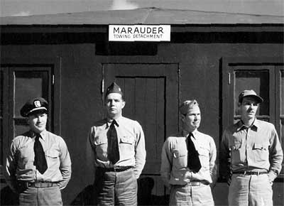 Marauder Towing Detachment Ready Room, Ltjg. Barry; Ens. Harcger; Ltjg. Ray Eubank; Ltjg. Sybeldon