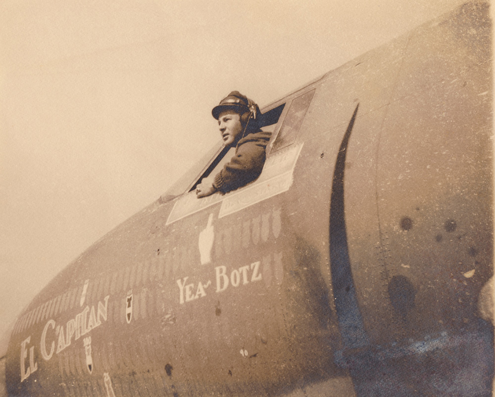 A pretty good angle from under the right engine. I flew El Capitan on our mission for the big push over the Rhine and collected a few holes in the rear part.