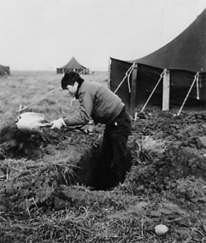 Digging air raid slit trench