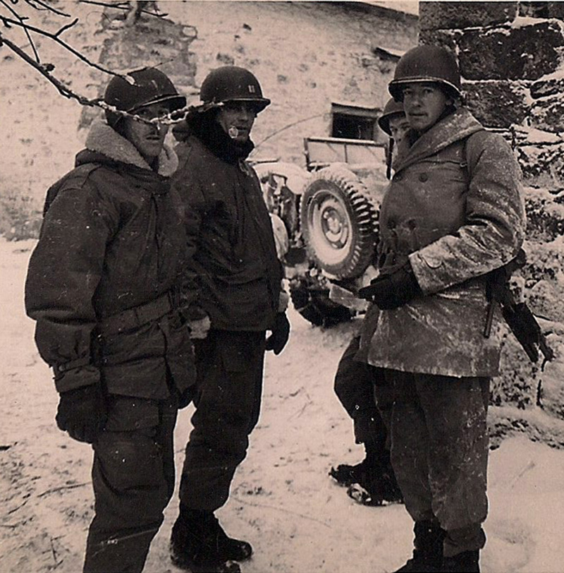 Lt. Melvin W. "Irish" Maslowsky and Captain Brown at the 'Front'