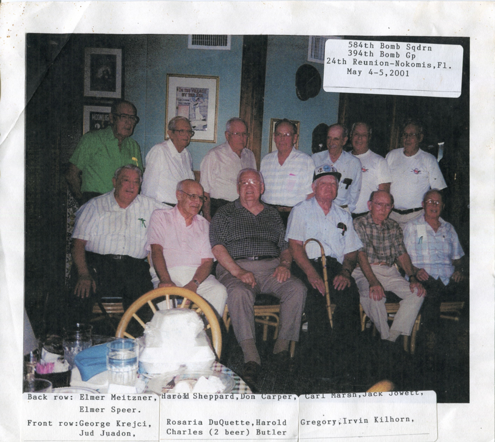 Elmer C. Meitzner, Harold Sheppard, Don Carper, Carl Marsh, Jack Jowett, Elmer Speer, George Krejci, Rosaria DuQuette, Harold Gregory, Irvin Kilhorn, Jud Juadon, Charles "Two Beer" Butler