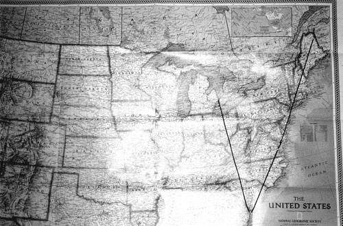 This is our route from Selfridge to Maine.