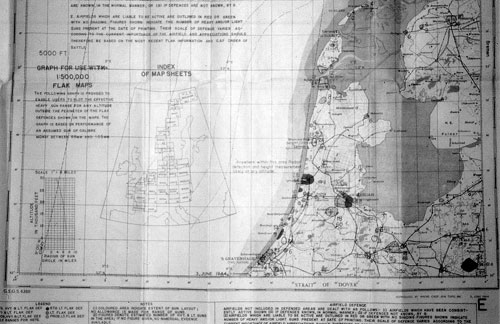 This provides the same information in the Netherlands. Some of the most intense flak would be located around German airfields in the Netherlands and France. A majority of our missions, for the first three months, were directed at the airfields to disrupt the German air capability, and hopefully destroy a lot of their fighters in the meantime. Missile sights on the French coast were also protected with the same intensity. 