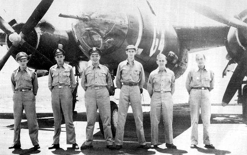 Pilot: Mike Dobda; Co-Pilot: Archie Sink; Bombardier-Navigator: Sid Solomon; Engineer: Renois Weeks; Radio Operator: Emil Uhlig; Armourer: Jack Barrier